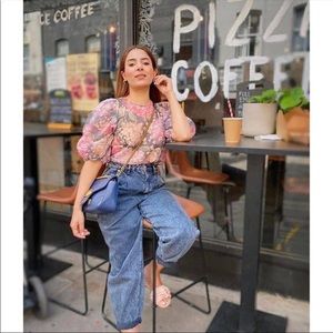 NWT H&M Puff Sleeve Floral Blouse Size S